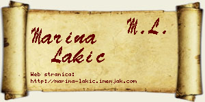 Marina Lakić vizit kartica